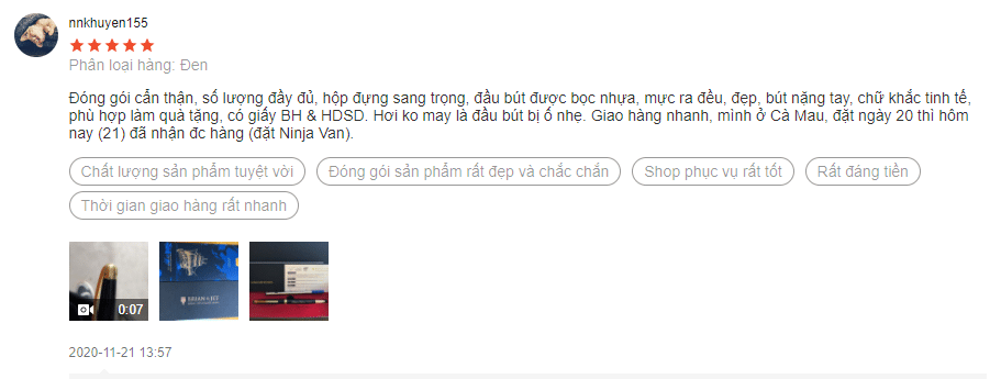Review bút ký doanh nhân Brian & Jet BJ003 Một số đánh giá của người dùng về bút ký Brian & Jet BJ003