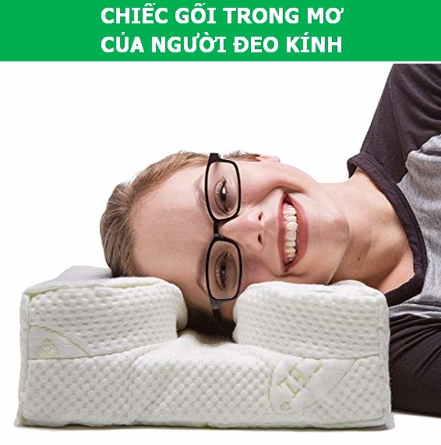 gối ngủ cho người đeo kính